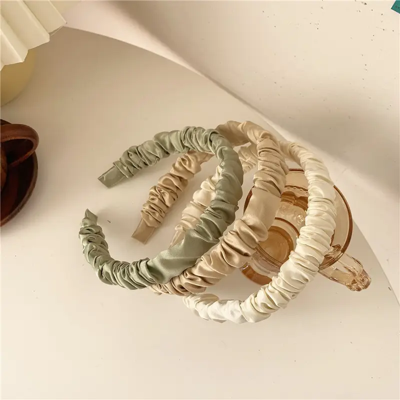 Soft Pleated Hair Hoop in Red, Green, Blue, Gold — feature 16