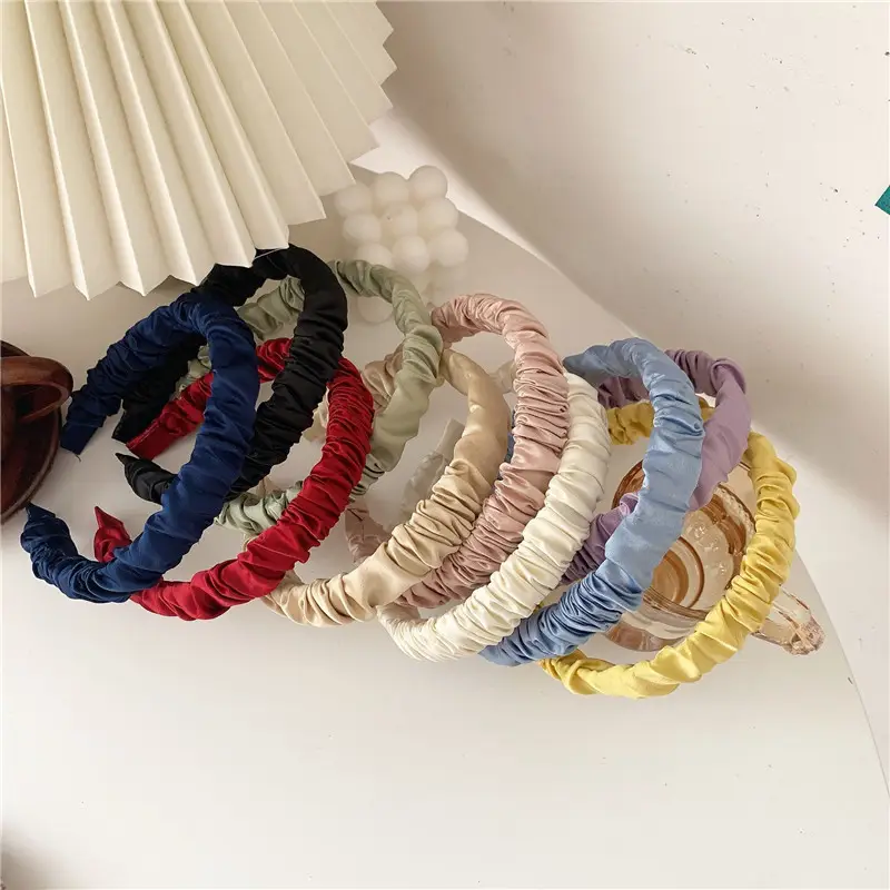 Soft Pleated Hair Hoop in Red, Green, Blue, Gold — feature 2