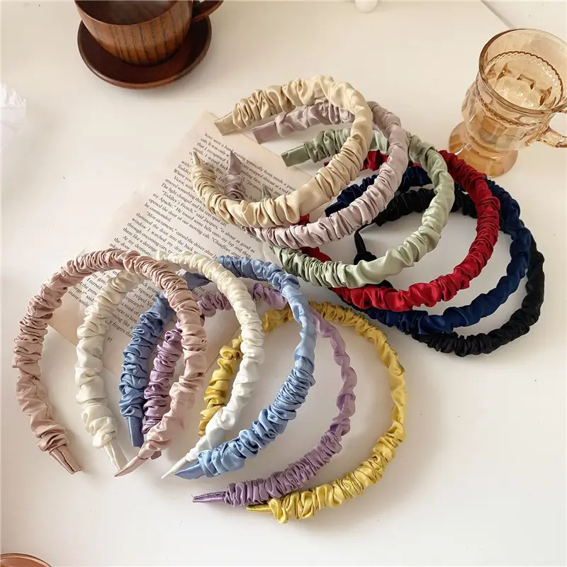 Soft Pleated Hair Hoop in Red, Green, Blue, Gold — feature 4
