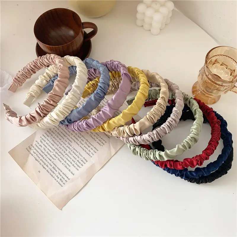 Soft Pleated Hair Hoop in Red, Green, Blue, Gold — feature 5