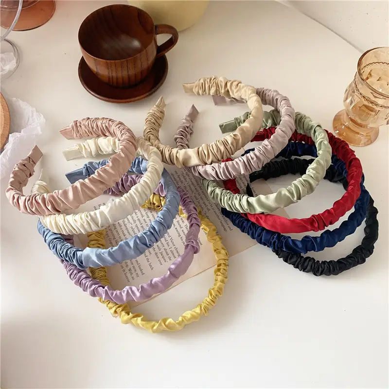 Soft Pleated Hair Hoop in Red, Green, Blue, Gold — feature 6