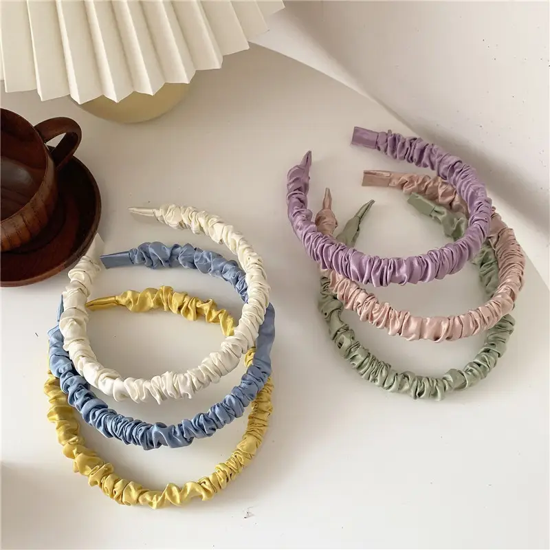 Soft Pleated Hair Hoop in Red, Green, Blue, Gold — feature 7