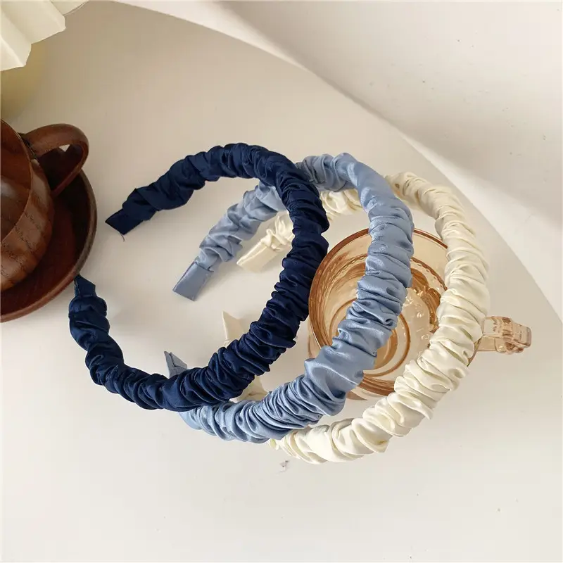 Soft Pleated Hair Hoop in Red, Green, Blue, Gold — feature 8