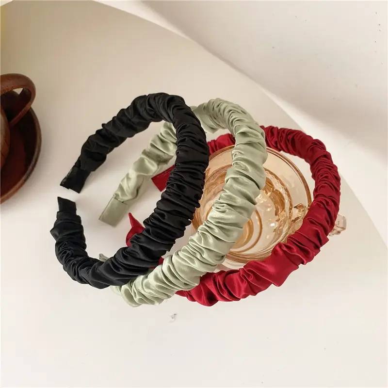 Soft Pleated Hair Hoop in Red, Green, Blue, Gold — feature 9