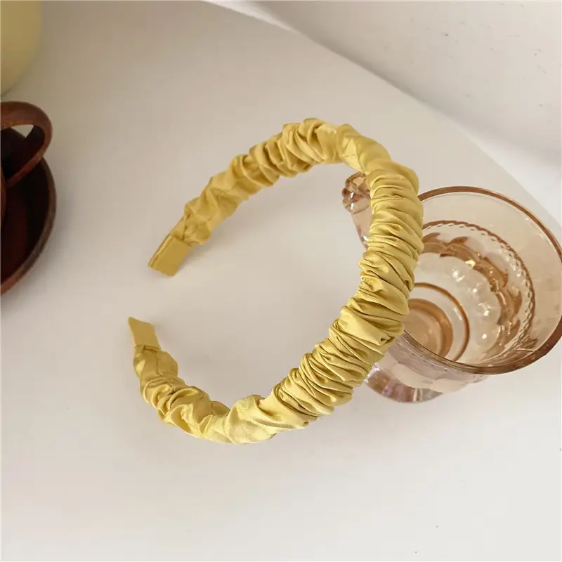 Soft Pleated Hair Hoop in Red, Green, Blue, Gold