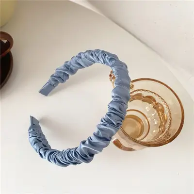 Soft Pleated Hair Hoop in Red, Green, Blue, Gold