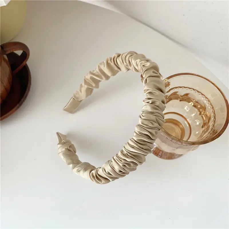 Soft Pleated Hair Hoop in Red, Green, Blue, Gold