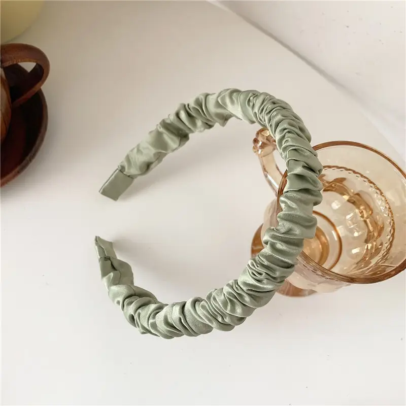 Soft Pleated Hair Hoop in Red, Green, Blue, Gold