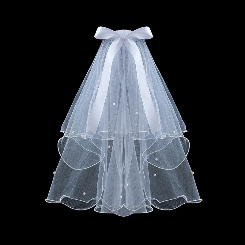White Multi-Layer Veil Cover for Bride Wedding Dress - Image 39