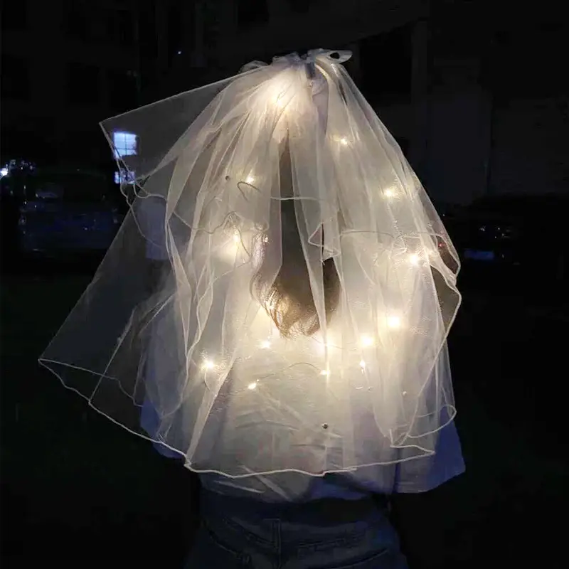 White Multi-Layer Veil Cover for Bride Wedding Dress - Image 41