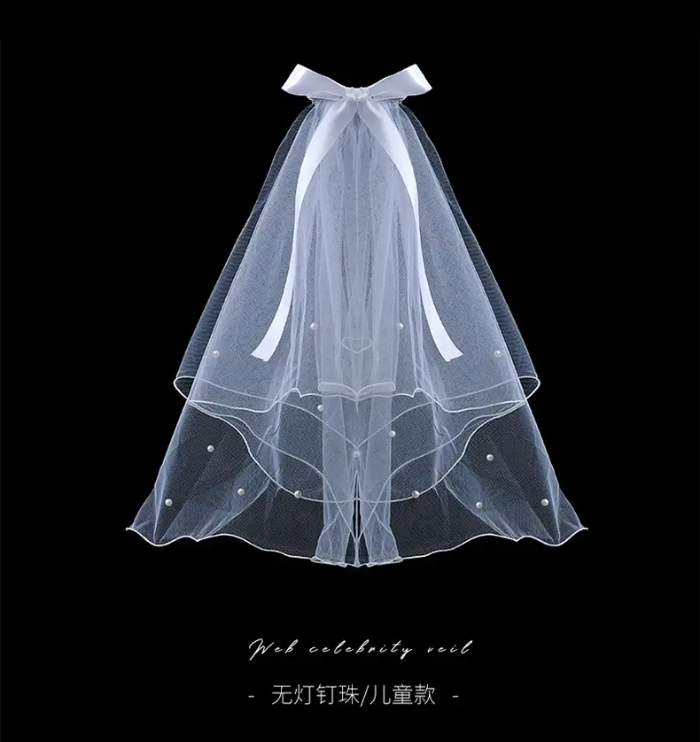 White Multi-Layer Veil Cover for Bride Wedding Dress — feature 10