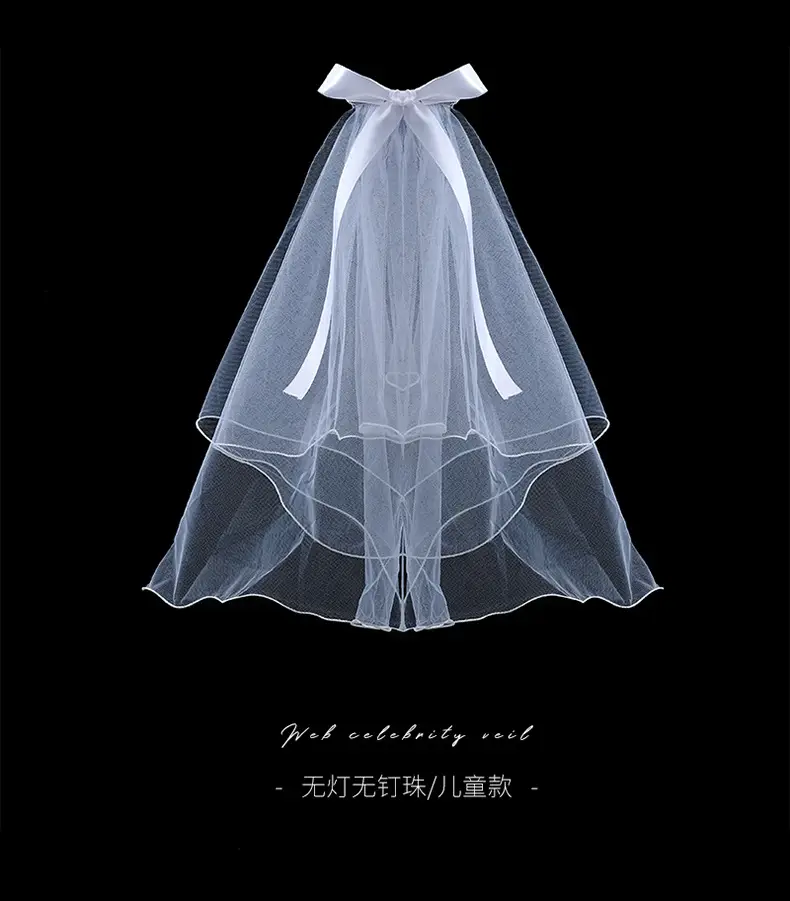 White Multi-Layer Veil Cover for Bride Wedding Dress — feature 12