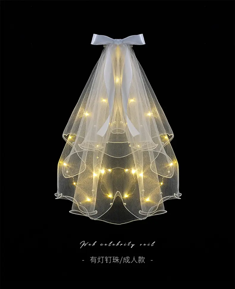 White Multi-Layer Veil Cover for Bride Wedding Dress — feature 6