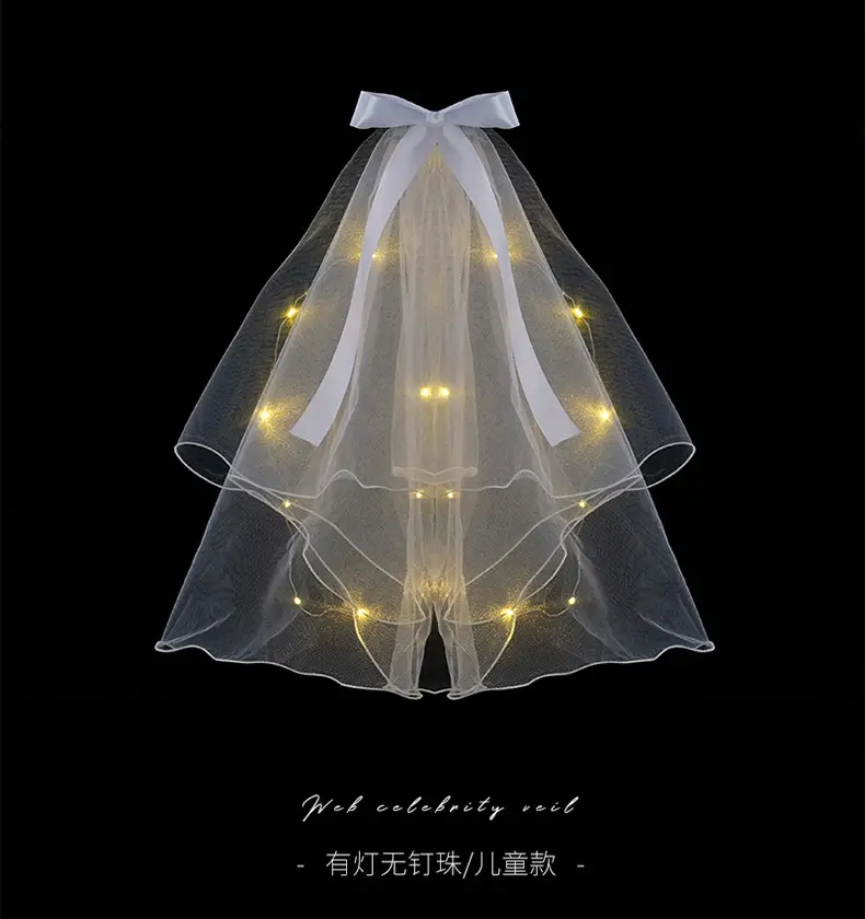 White Multi-Layer Veil Cover for Bride Wedding Dress — feature 7