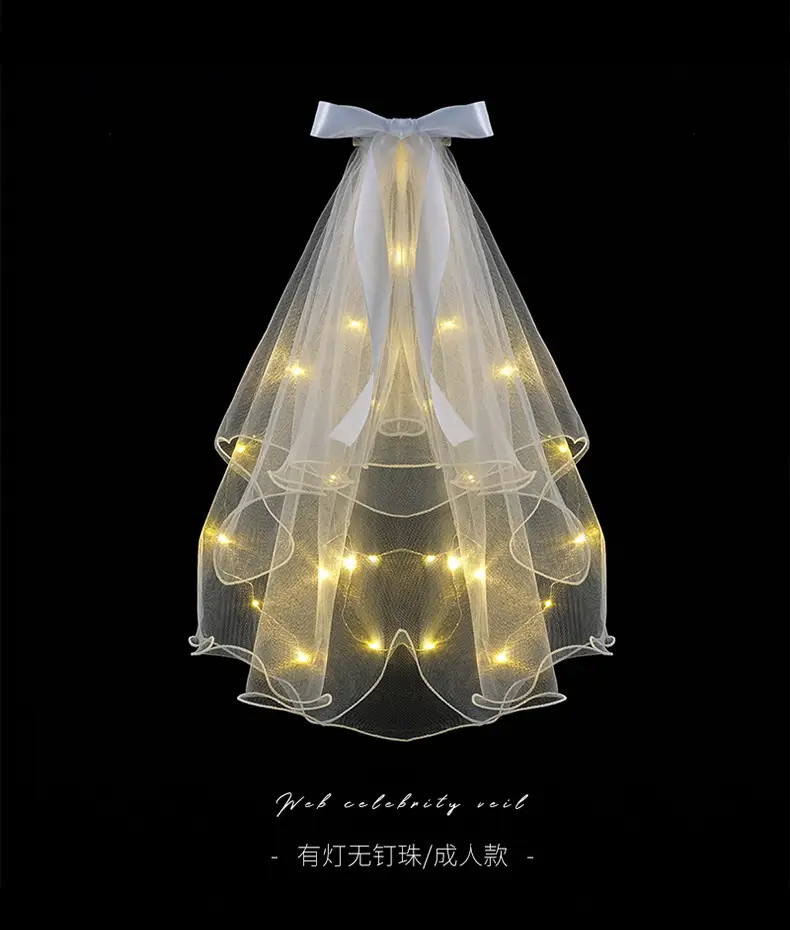 White Multi-Layer Veil Cover for Bride Wedding Dress — feature 8