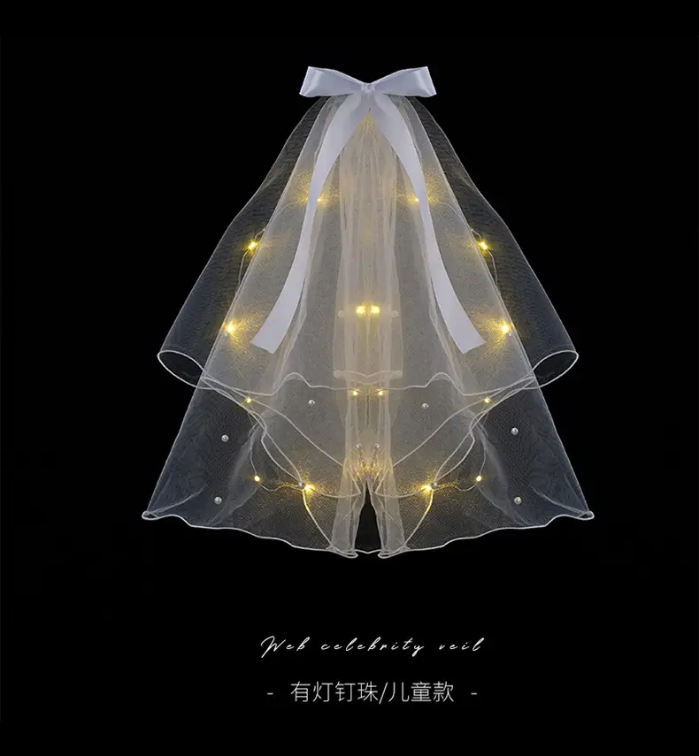 White Multi-Layer Veil Cover for Bride Wedding Dress — feature 9