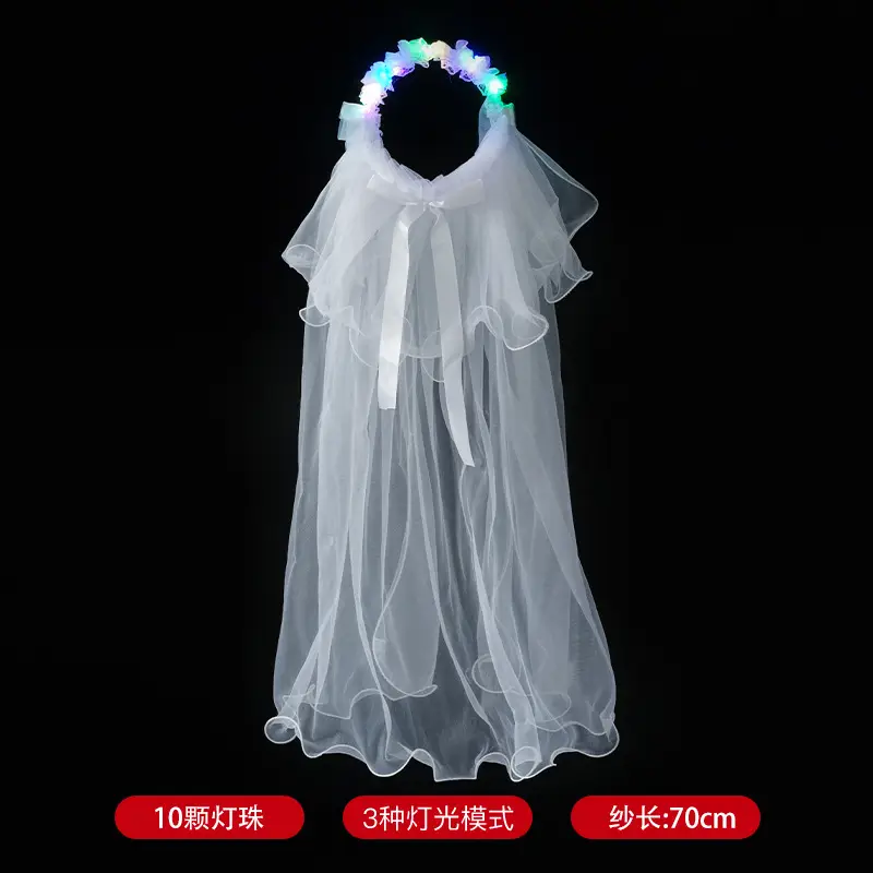 White Multi-Layer Veil Cover for Bride Wedding Dress - Image 11