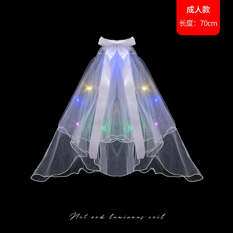 White Multi-Layer Veil Cover for Bride Wedding Dress - Image 2