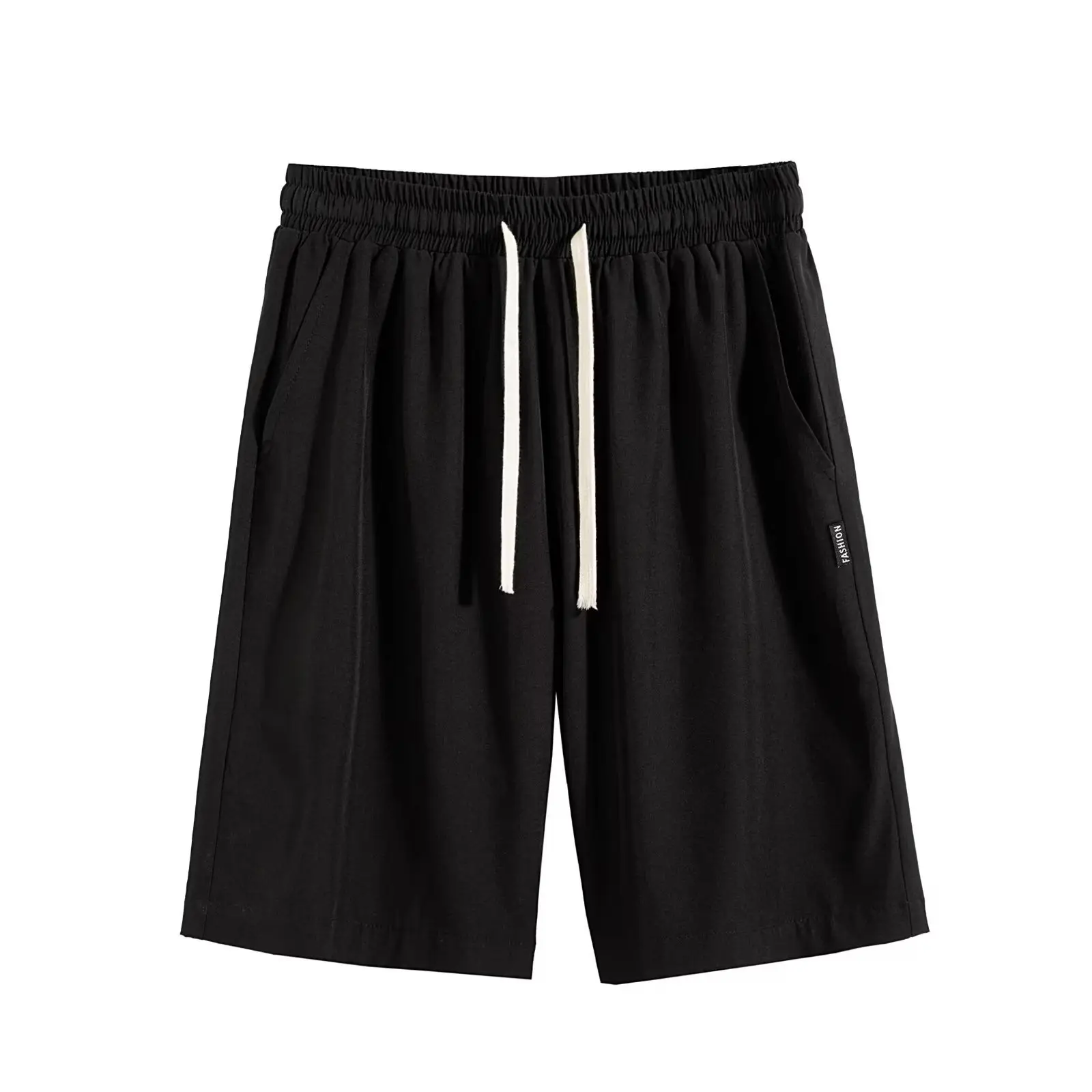 Men Summer Light Gray Drawstring Shorts — feature 9