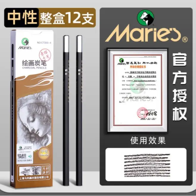 Mali Sketching Pencils for Art Students Drawing 2B Charcoal Pencil C7401 Hard Medium Soft Carbon Pencil 4B Art Drawing Sketching Pencil