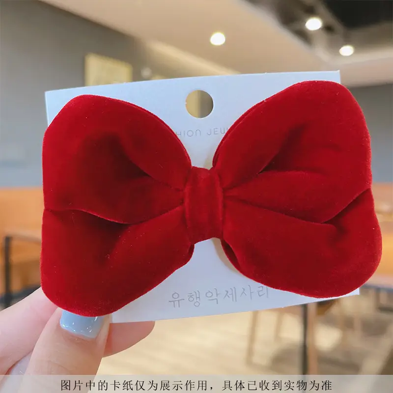 Rich Velvet Rose Bow Hairpin with Gold Embroidery - Image 19