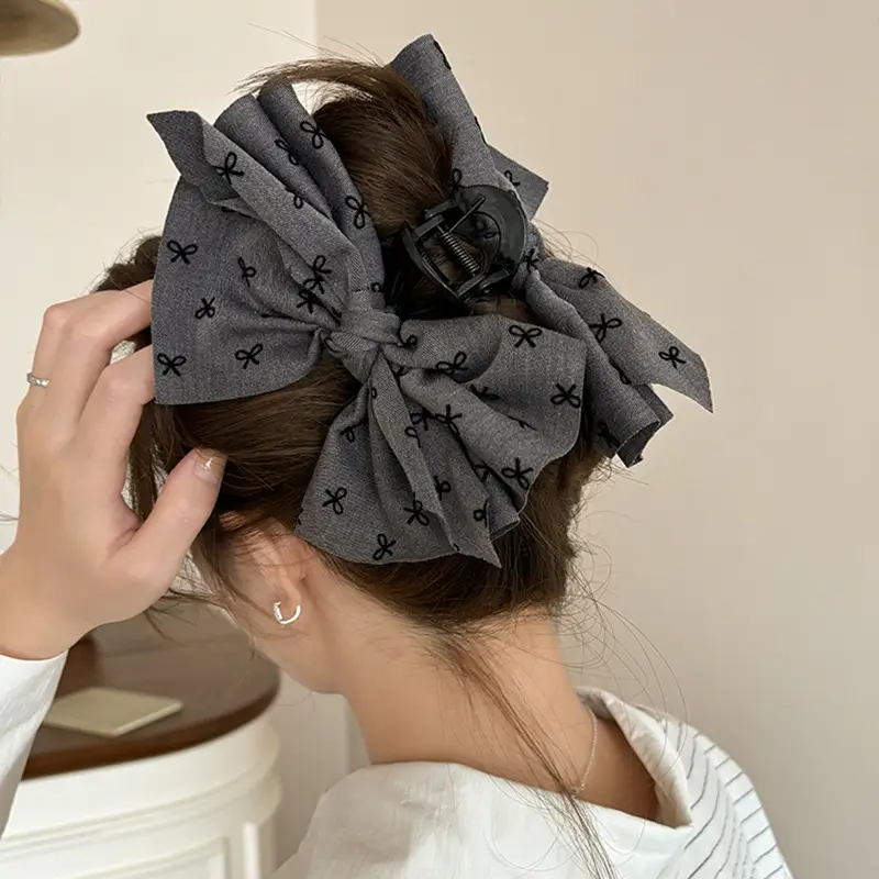Women's Large Shark Hair Clip with Bow Design - Image 7