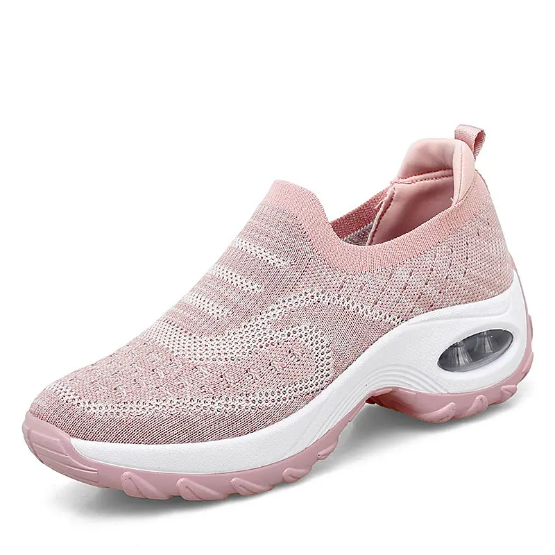 Women's Shoes, Fly-Knit Air-Cushioned Shoes, Foreign Trade Spring and Summer Models, Thick-Soled, Fashionable, Simple, Breathable, Lightweight, Women's Casual Dance Shoes - Image 9