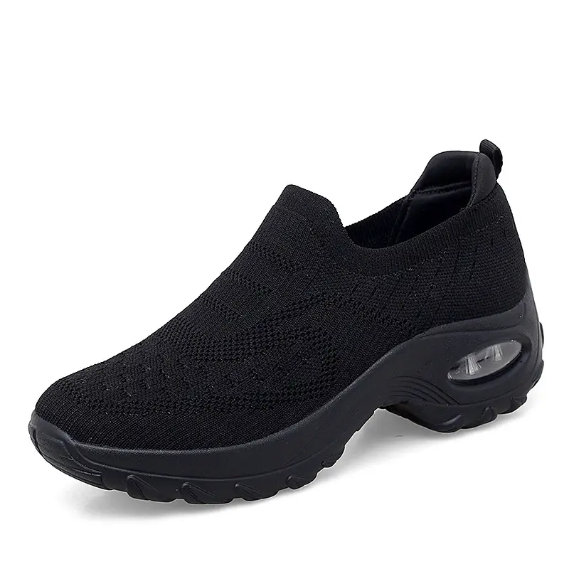 Women's Shoes, Fly-Knit Air-Cushioned Shoes, Foreign Trade Spring and Summer Models, Thick-Soled, Fashionable, Simple, Breathable, Lightweight, Women's Casual Dance Shoes - Image 3
