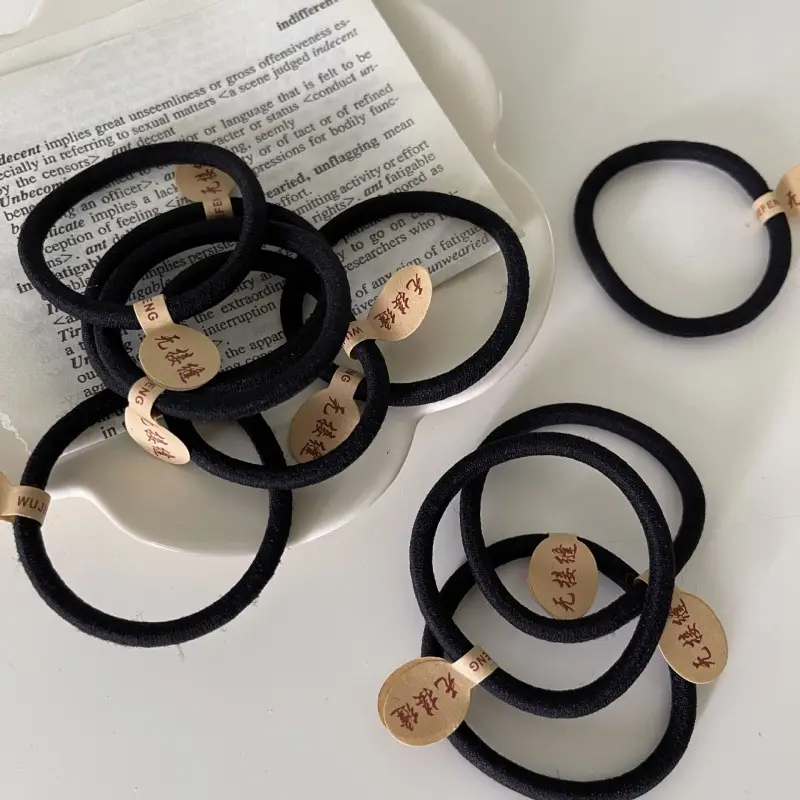 Black Rubber Hair Ties for Women, Easy To Use, Stylish Accessories - Image 4