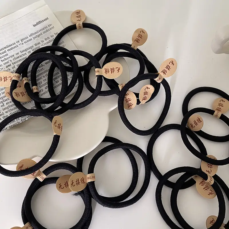 Black Rubber Hair Ties for Women, Easy To Use, Stylish Accessories — feature 3