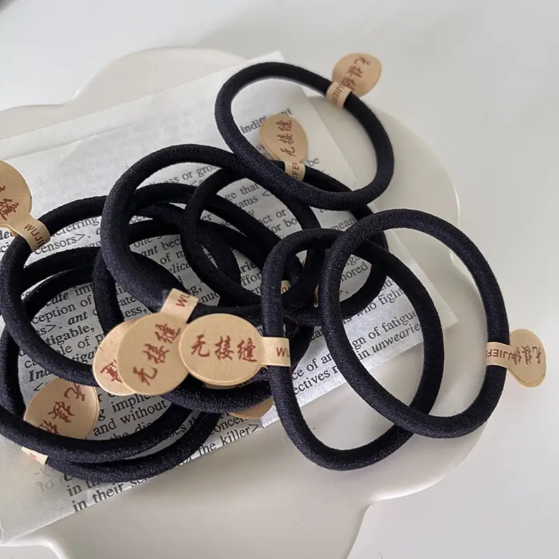 Black Rubber Hair Ties for Women, Easy To Use, Stylish Accessories — feature 5