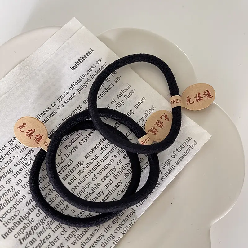 Black Rubber Hair Ties for Women, Easy To Use, Stylish Accessories — feature 6