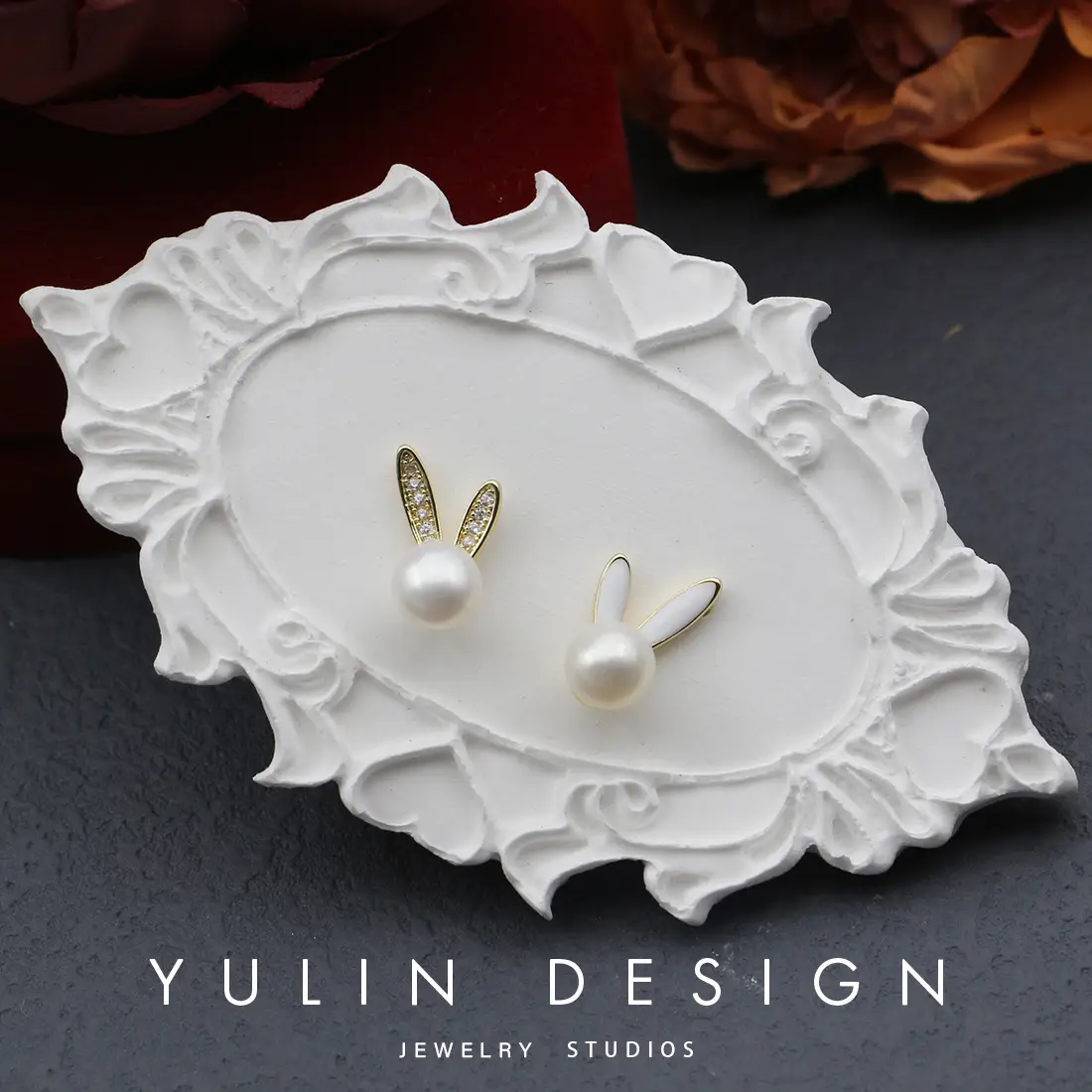 Rabbit Earrings Pearl Zircon 2023 Female