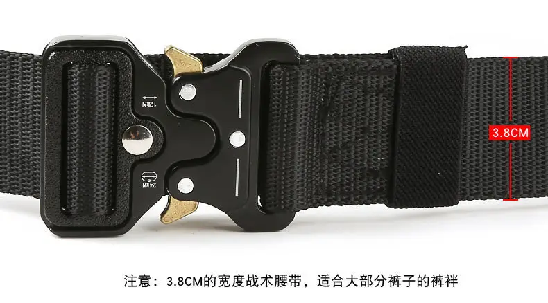 Men's Black Tactical Nylon Belt with Metal Buckle — feature 17