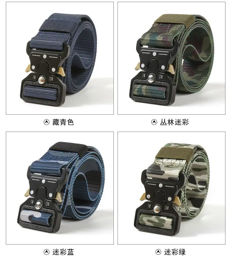 Men's Black Tactical Nylon Belt with Metal Buckle — feature 23