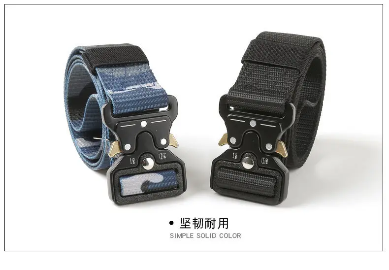 Men's Black Tactical Nylon Belt with Metal Buckle — feature 29