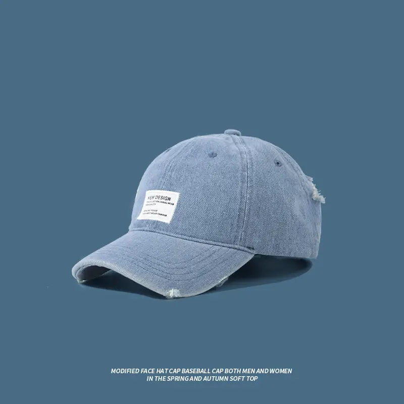 Light Blue Distressed Cowboy Hat for Men - Image 4