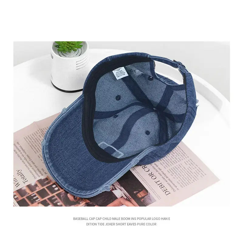 Light Blue Distressed Cowboy Hat for Men - Image 7