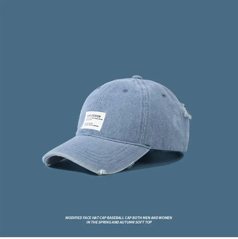 Light Blue Distressed Cowboy Hat for Men — feature 1