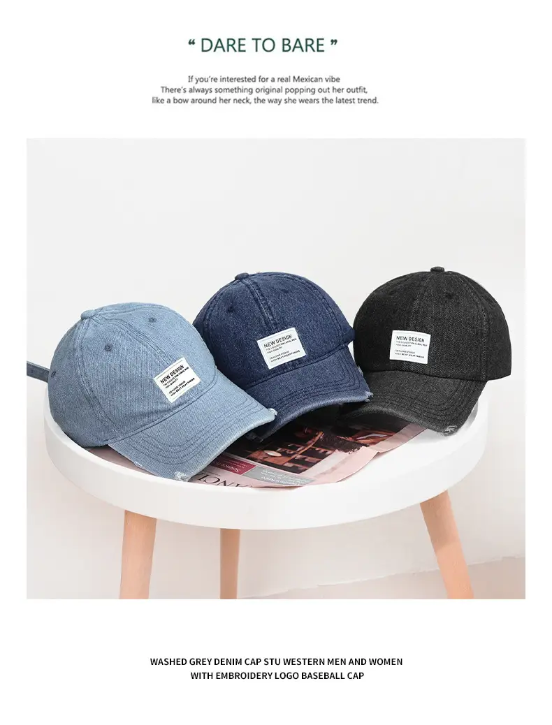 Light Blue Distressed Cowboy Hat for Men — feature 2