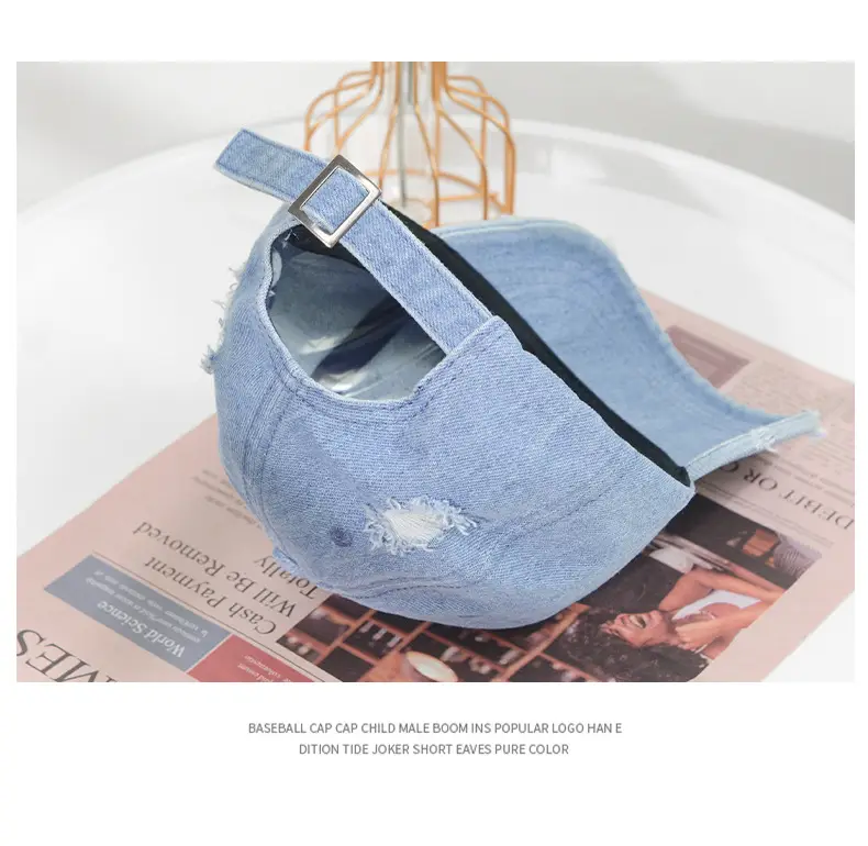 Light Blue Distressed Cowboy Hat for Men — feature 9