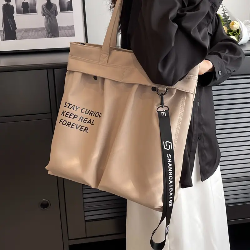 Japanese Style Canvas Shoulder Bag Women Large Capacity 2023