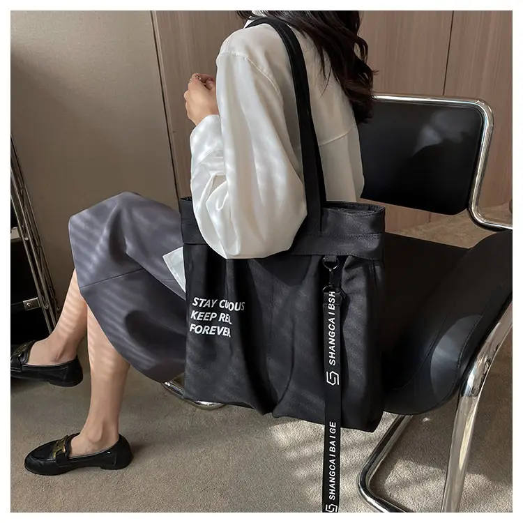 Japanese Style Canvas Shoulder Bag Women Large Capacity 2023 — feature 17