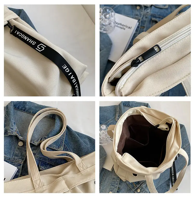 Japanese Style Canvas Shoulder Bag Women Large Capacity 2023 — feature 7