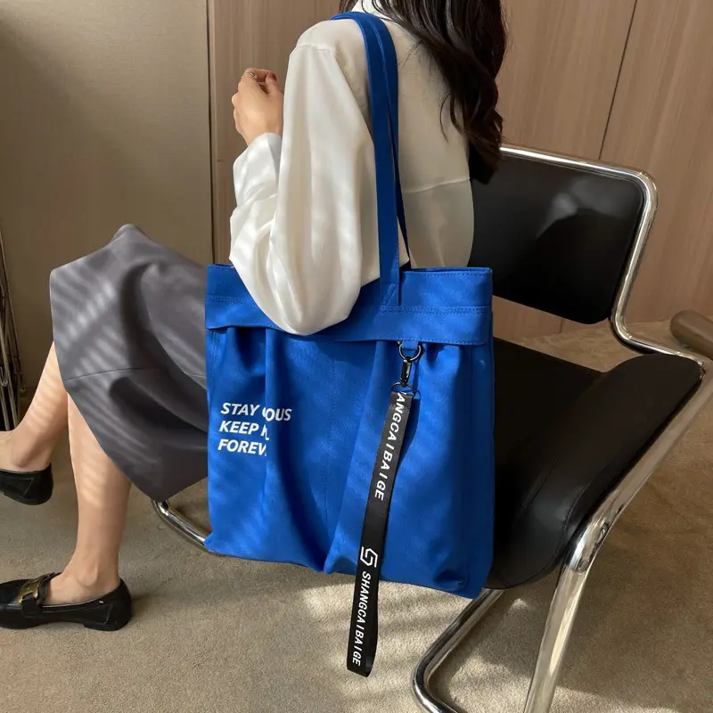 Japanese Style Canvas Shoulder Bag Women Large Capacity 2023