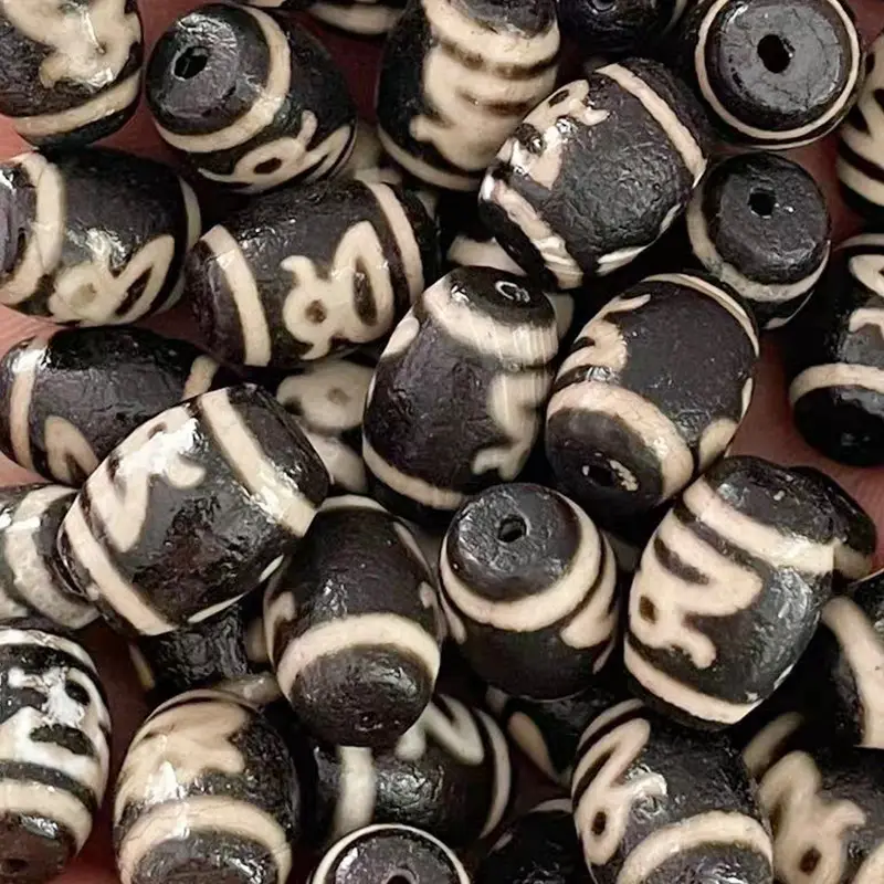 Factory Wholesale Natural Agate Antique Black & White 10x14mm - Image 2