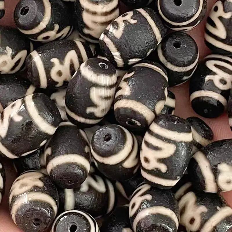 Factory Wholesale Natural Agate Antique Black & White 10x14mm - Image 3