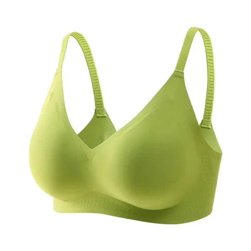 Japanese Style Seamless Push-Up Bra Green - Image 11