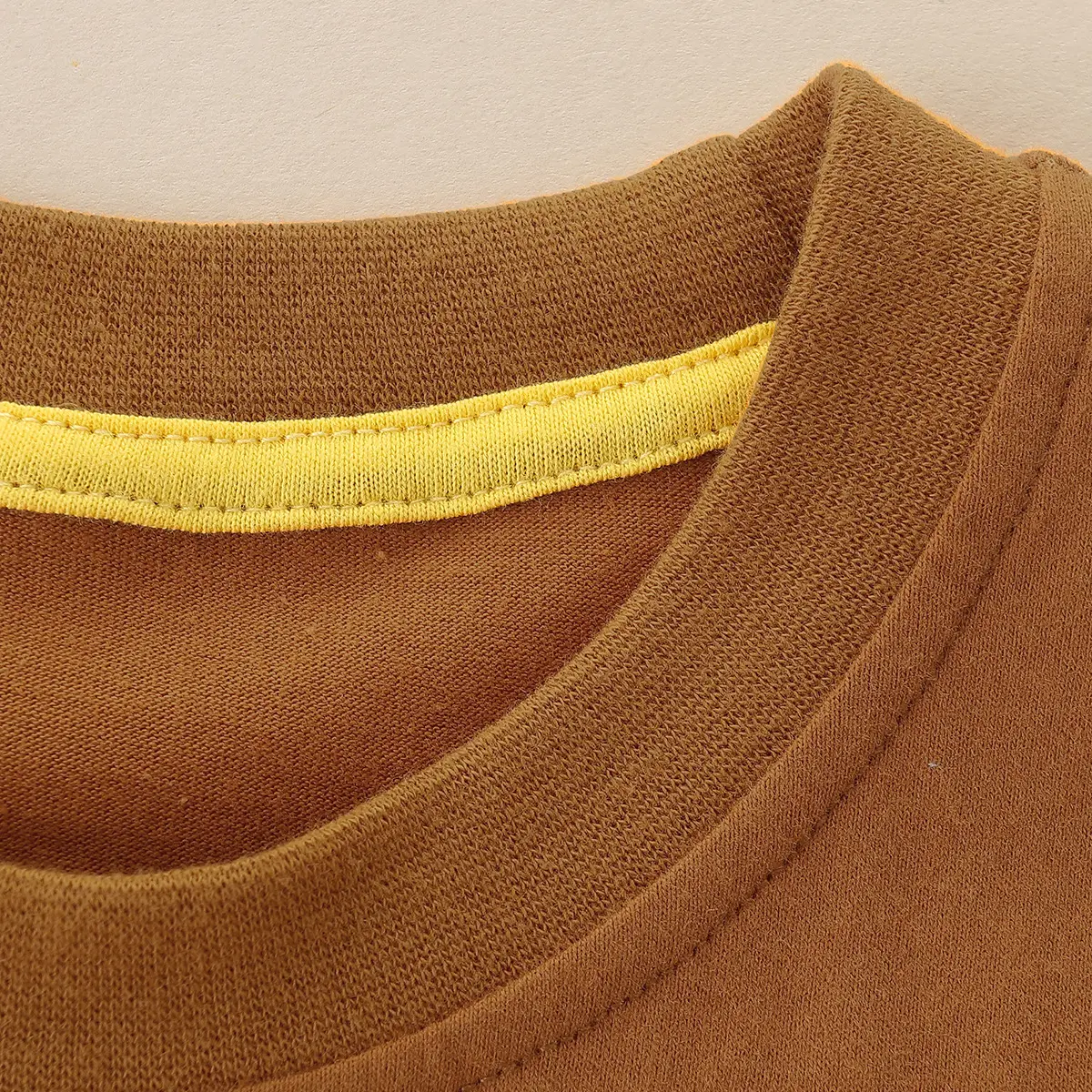 Brown Knitted Cotton Boys T-Shirt Round Neck Short Sleeve