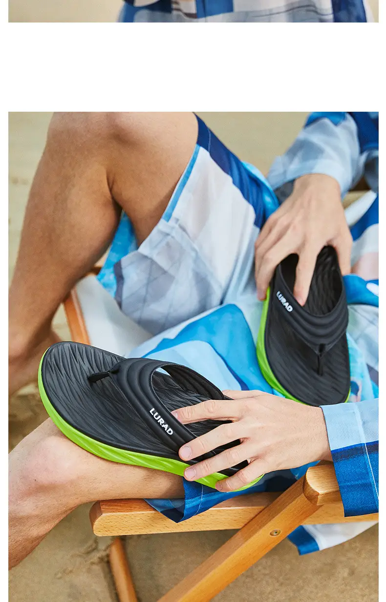Men's Black Slip-On Flip Flops with Non-Slip Sole — feature 11